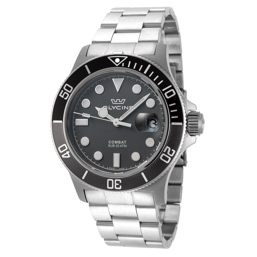title:Glycine Men's GL1012 Combat Sub 42mm Quartz Watch;color:Silver
