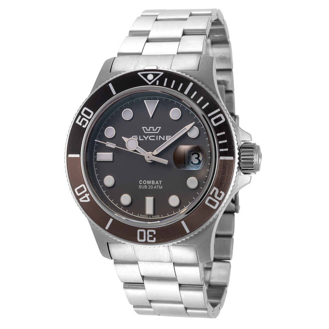 title:Glycine Men's GL1017 Combat Sub 42mm Quartz Watch;color:Silver