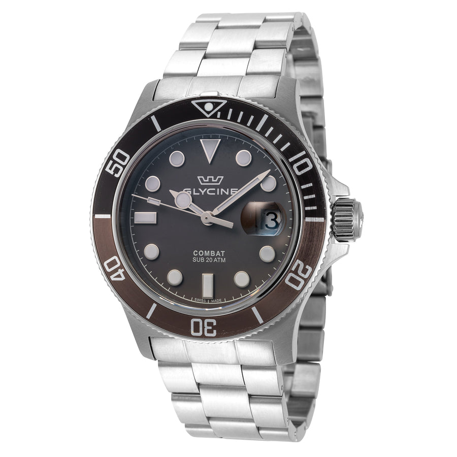 title:Glycine Men's GL1017 Combat Sub 42mm Quartz Watch;color:Silver