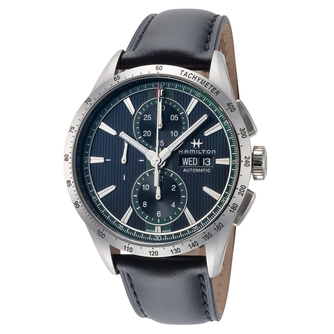 title:Hamilton Men's Broadway 43mm Chronograph Automatic Watch H43516641;color:Blue