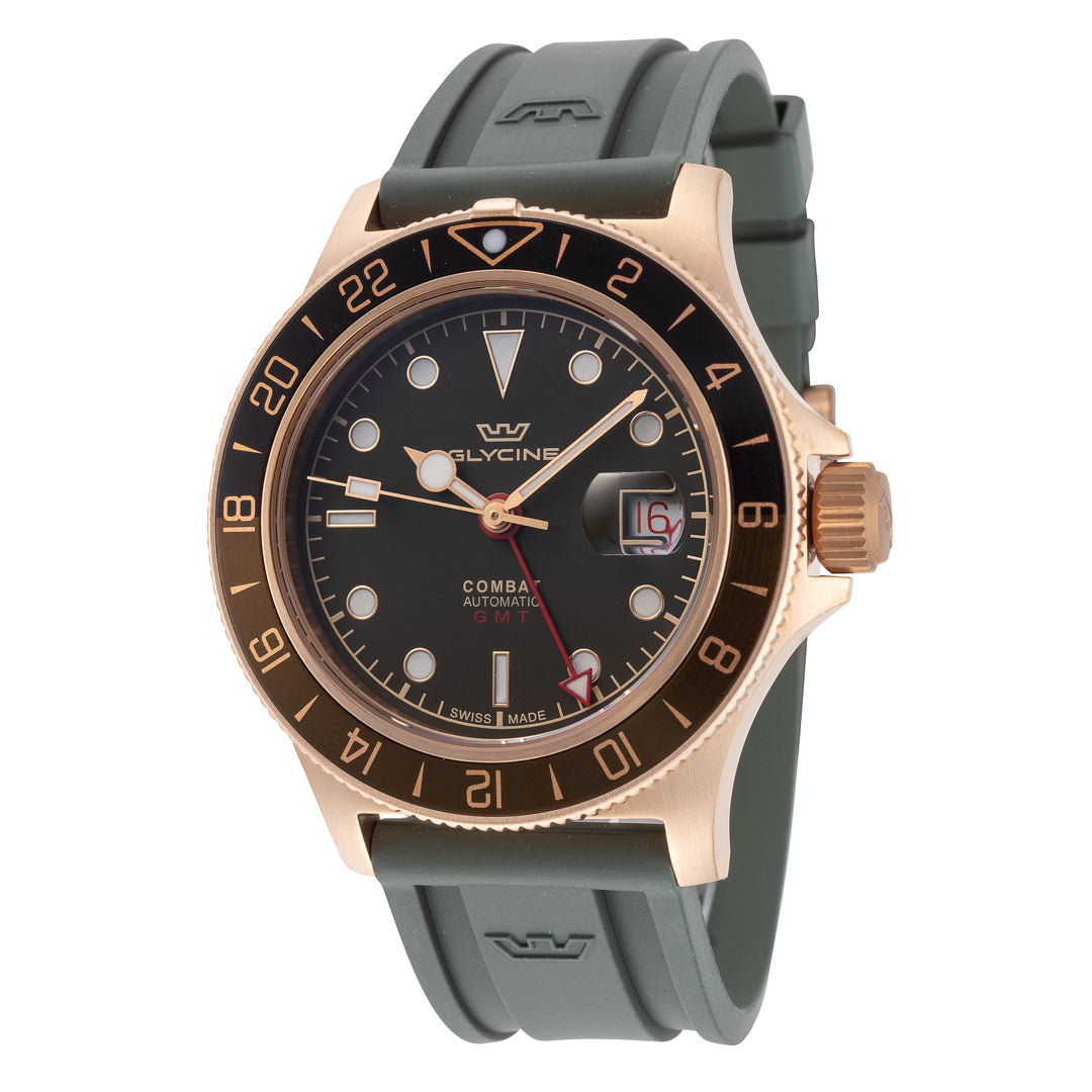 title:Glycine Men's GL0319 Combat Sub Sport 42 GMT 42mm Automatic Watch;color:Green