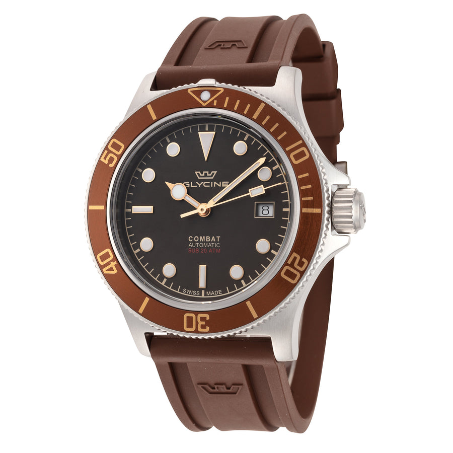 title:Glycine Men's GL0328 Combat Sub Sport 42mm Automatic Watch;color:Brown