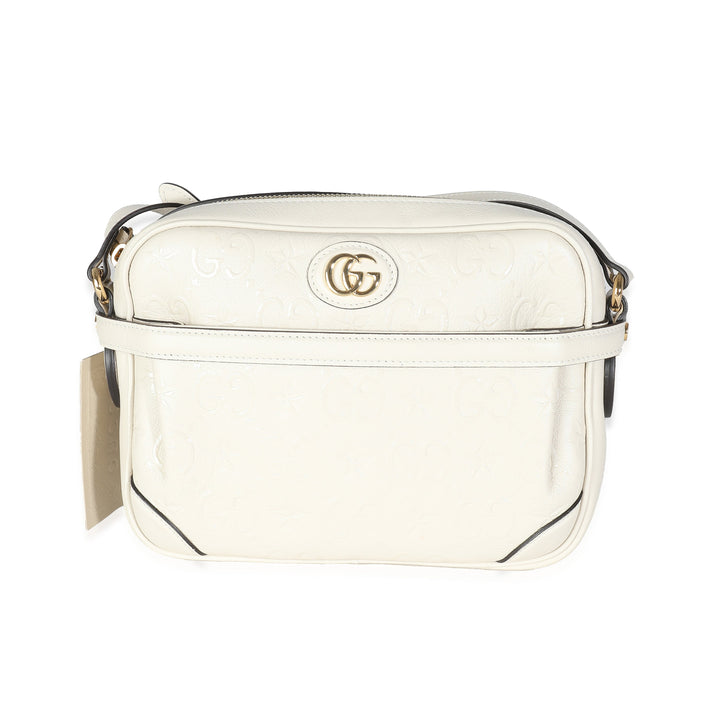 GUCCI Ivory Calfskin GG Star Crossbody
