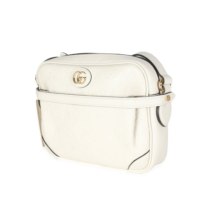 GUCCI Ivory Calfskin GG Star Crossbody