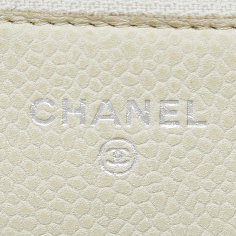 Top Quality Chanel Matrasse 2.55 Single Flap Long Wallet Chain Wallet White Caviar S  CHANEL