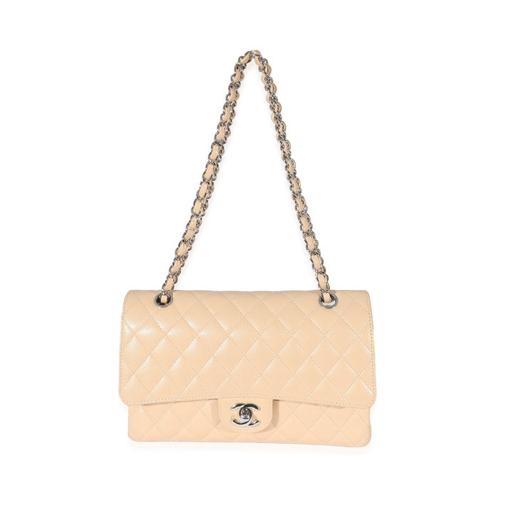 Chanel Beige Quilted Caviar Medium Classic Double New Bag