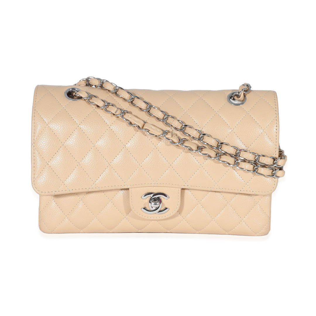 Chanel Beige Quilted Caviar Medium Classic Double New Bag