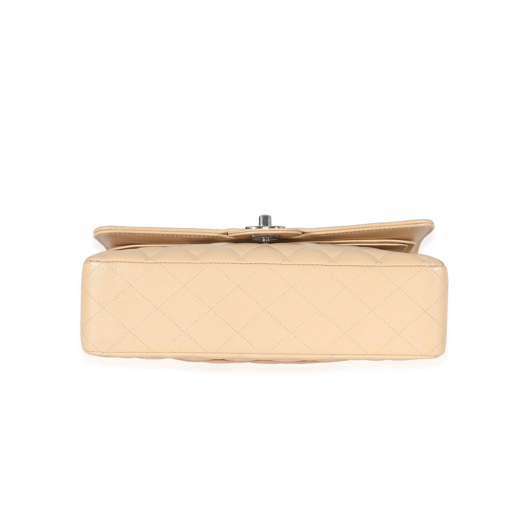 Chanel Beige Quilted Caviar Medium Classic Double New Bag