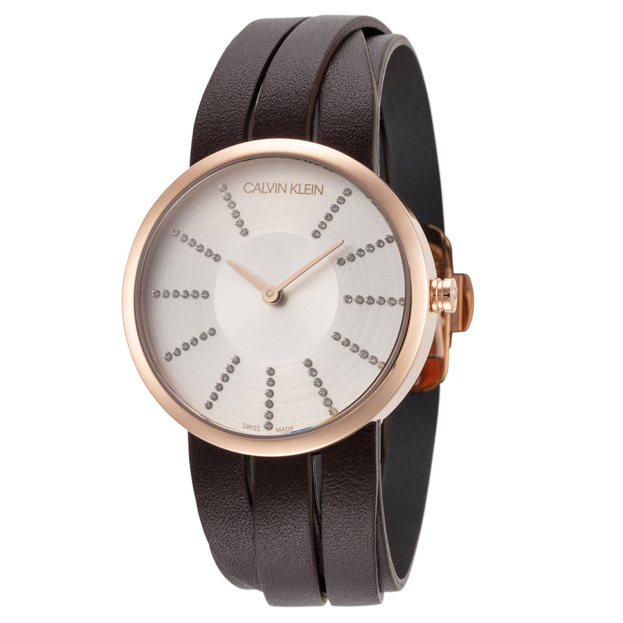 title:Calvin Klein Women's K2R2MTGX Extension 32mm Quartz Watch;color:Brown