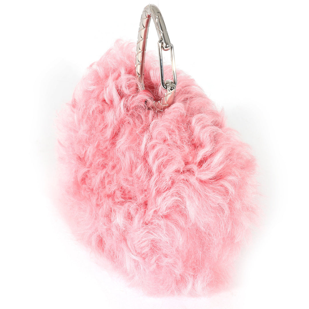 Top Quality Chanel Pink Shearling Lambskin Jewel Hook Card Holder