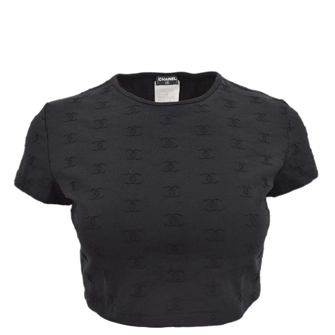 Top Quality Chanel 1997 Spring CC logo-embroidered cropped T-shirt #42