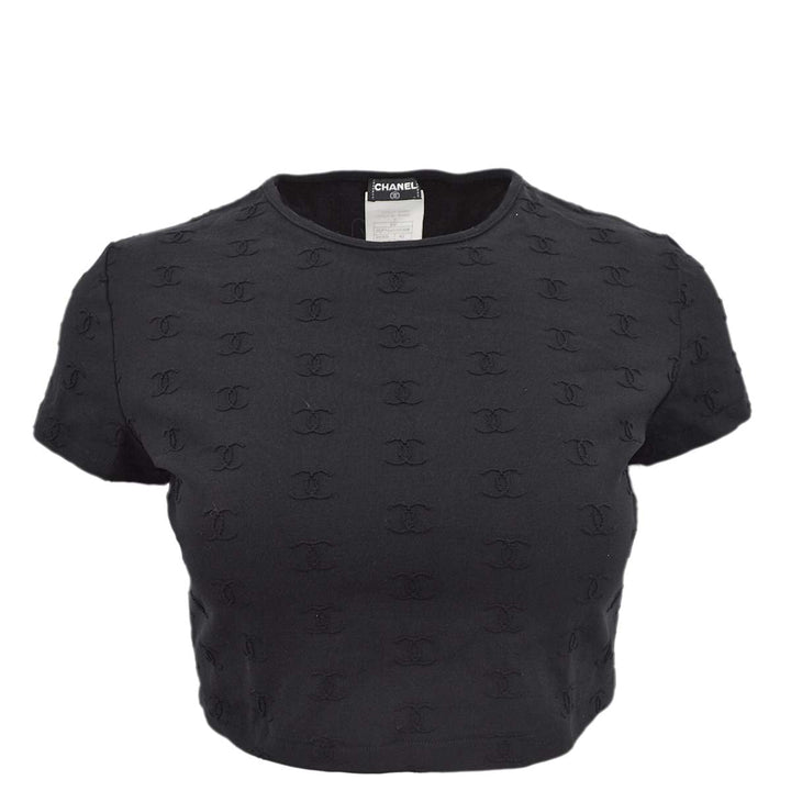 Top Quality Chanel 1997 Spring CC logo-embroidered cropped T-shirt #42