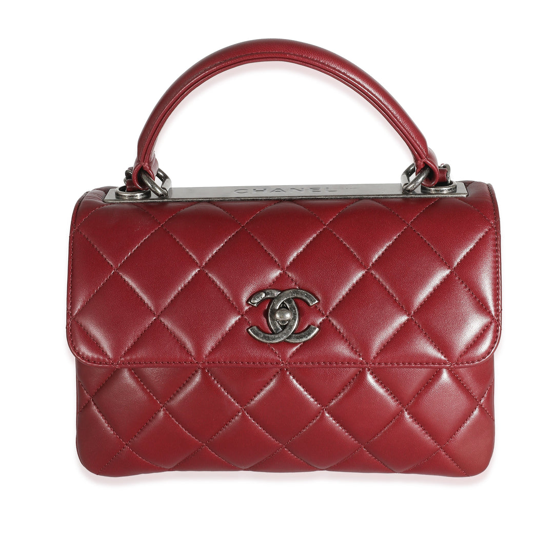 Chanel Burgundy Quilted Lambskin Small Trendy New Bag