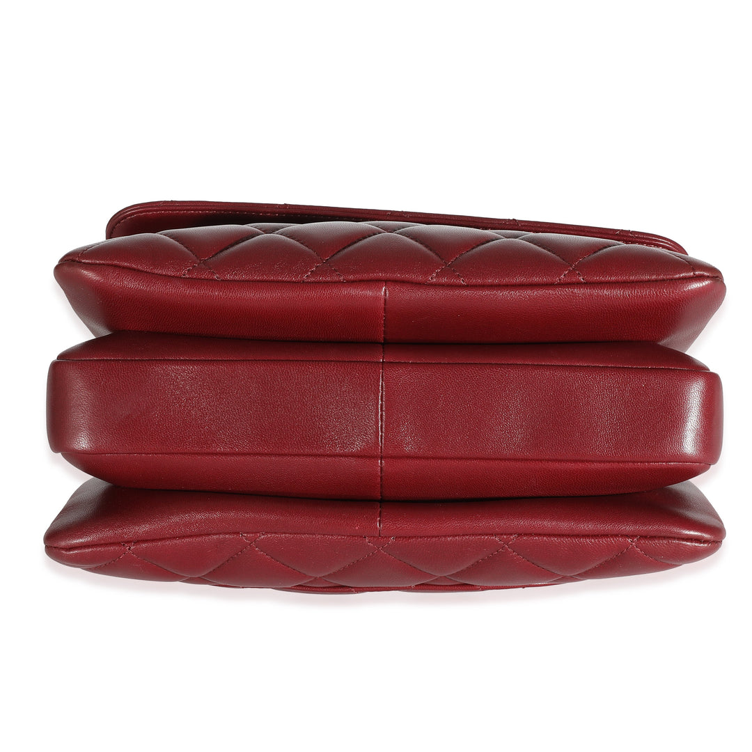 Chanel Burgundy Quilted Lambskin Small Trendy New Bag