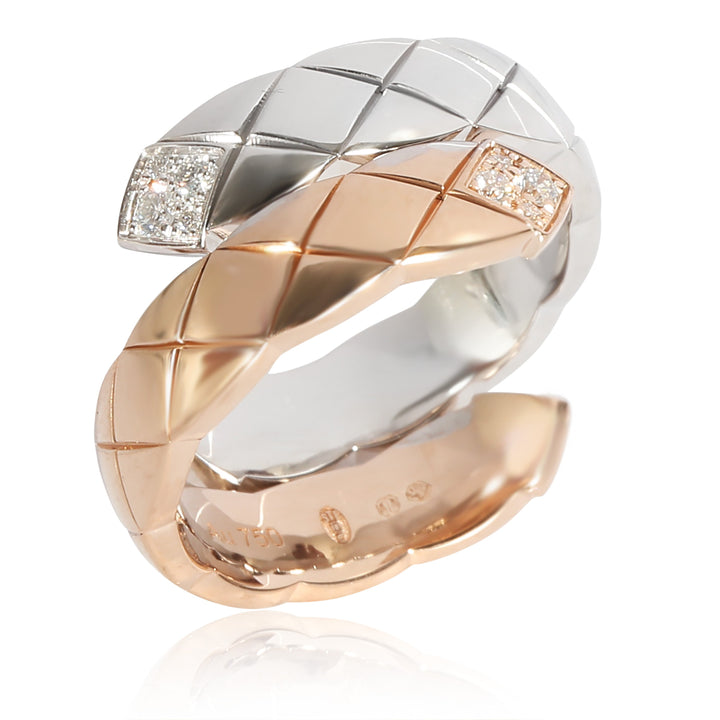 Top Quality Chanel Coco Crush Diamond Ring in 18k 2 Tone Gold 0.1 CTW