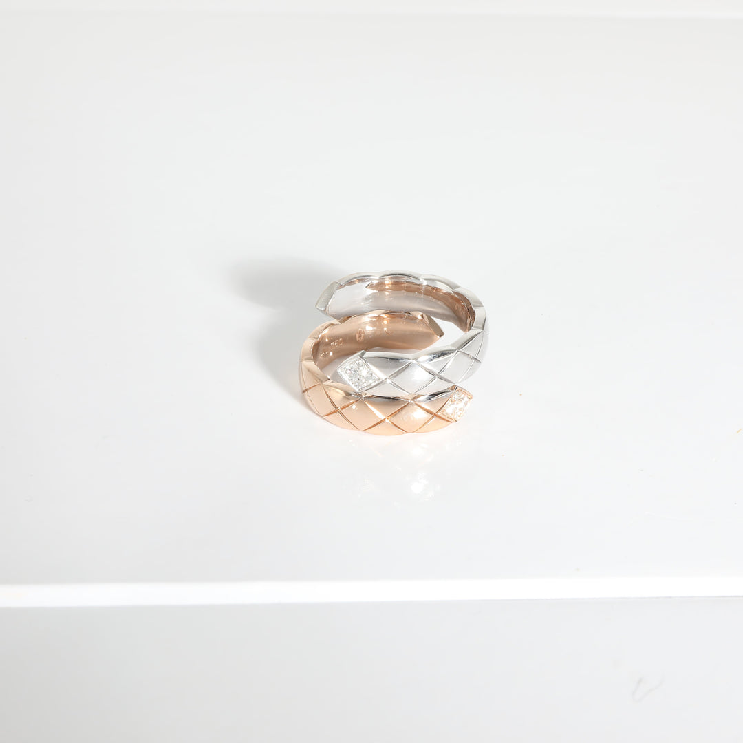 Top Quality Chanel Coco Crush Diamond Ring in 18k 2 Tone Gold 0.1 CTW