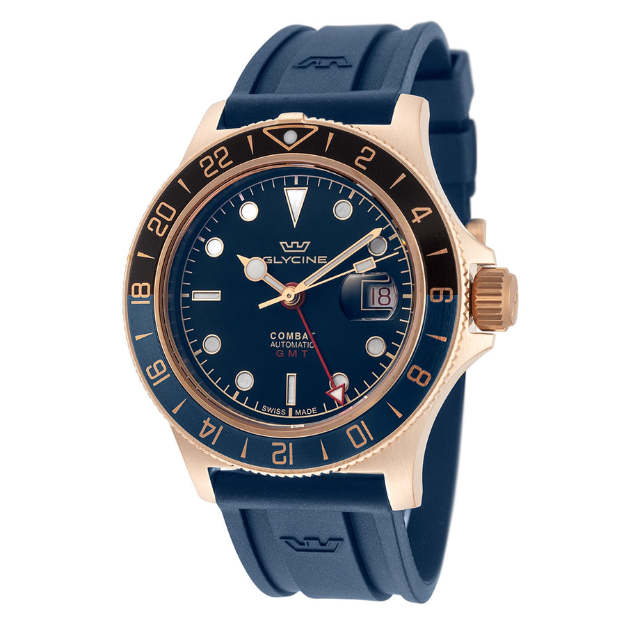 title:Glycine Men's GL0321 Combat Sub Sport 42 GMT 42mm Automatic Watch;color:Blue