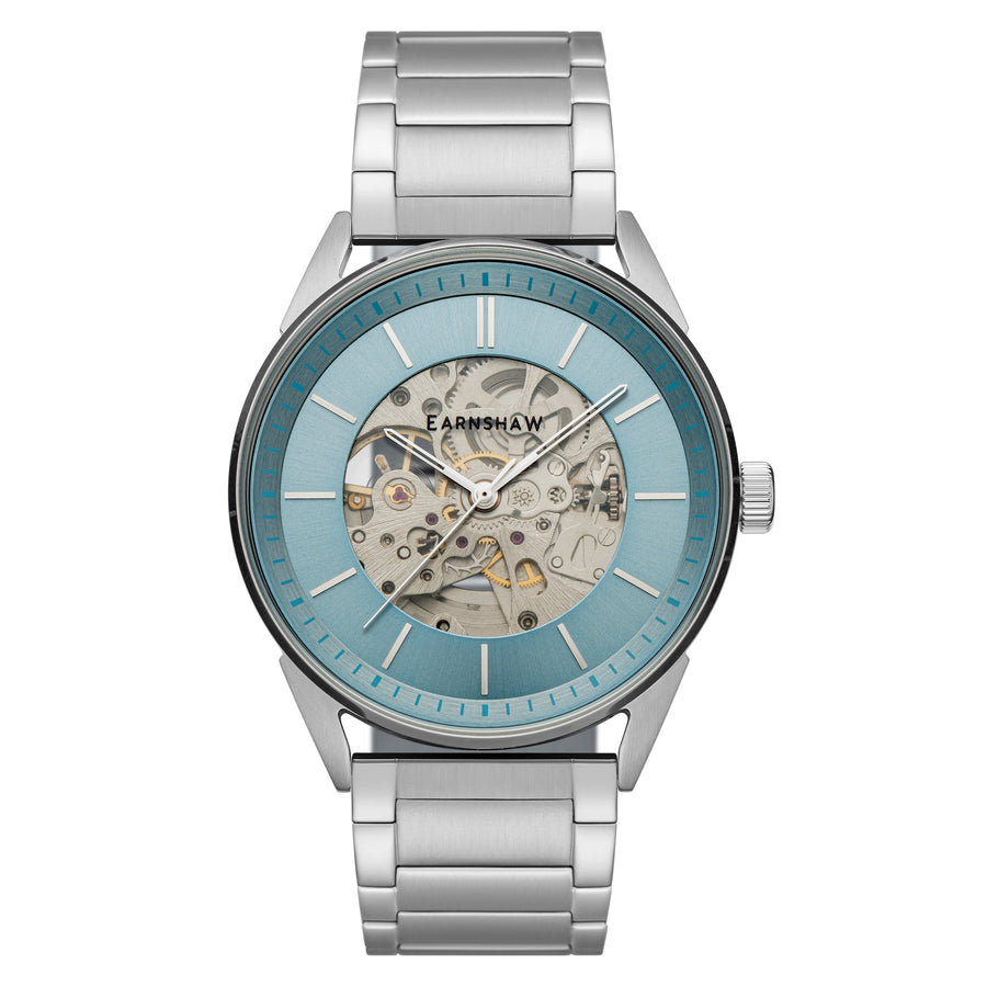 title:Thomas Earnshaw Men's ES-8218-11 Bayshore Skeleton 42mm Automatic Watch;color:Silver