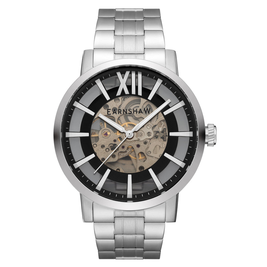 title:Thomas Earnshaw Men's ES-8222-11 Grand Horizon Skeleton 46mm Automatic Watch;color:Silver