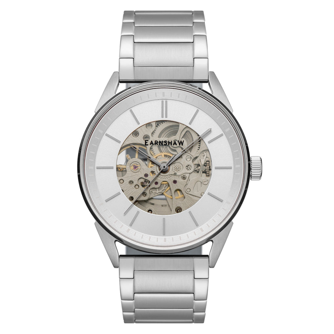 title:Thomas Earnshaw Men's ES-8218-55 Bayshore Skeleton 42mm Automatic Watch;color:Silver