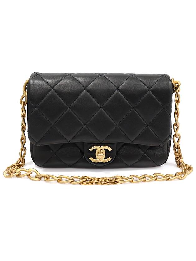 AS4231 Black Lambskin CC Logo Small Flap Chain Shoulder Bag Chanel