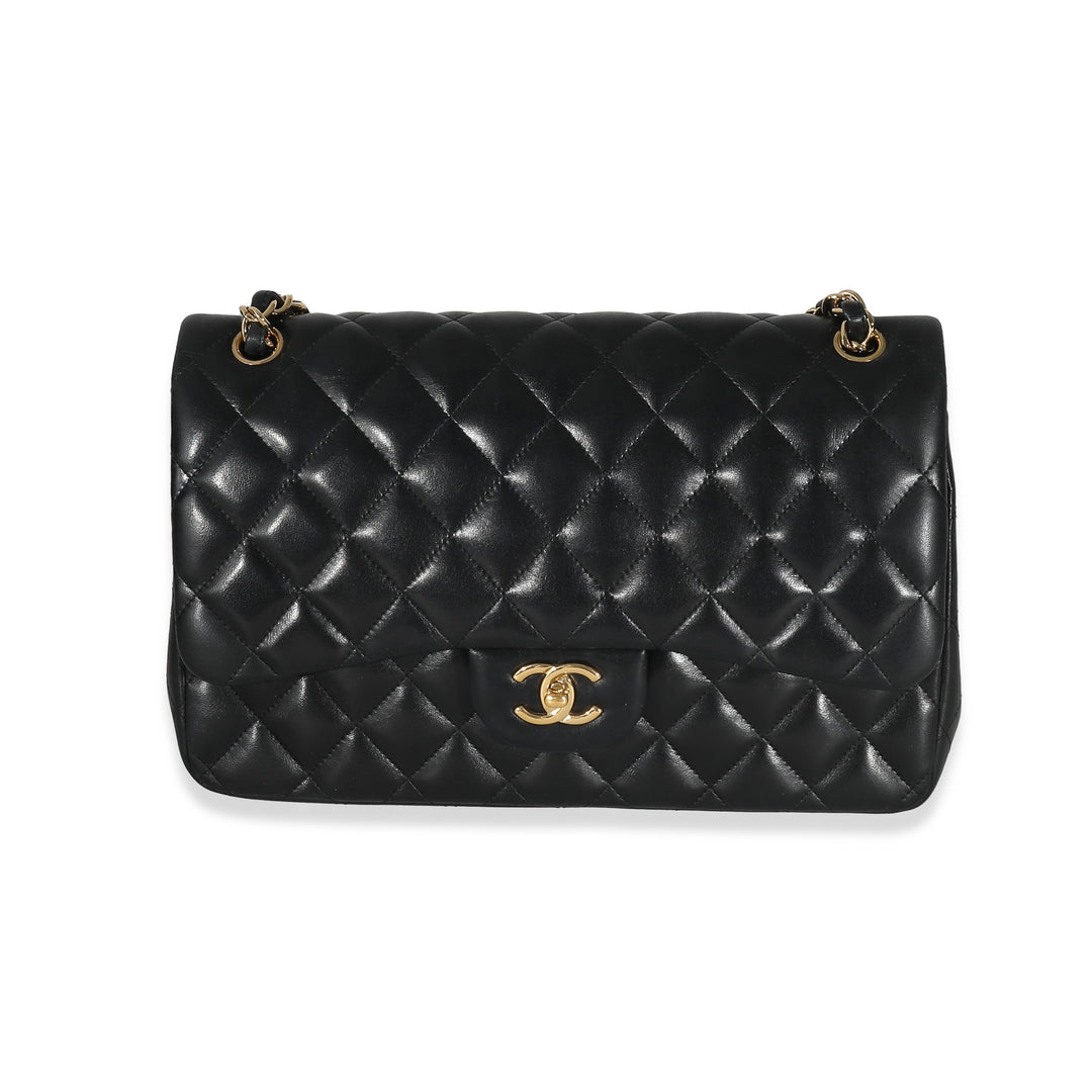 Chanel Black Quilted Lambskin Jumbo Double New Bag