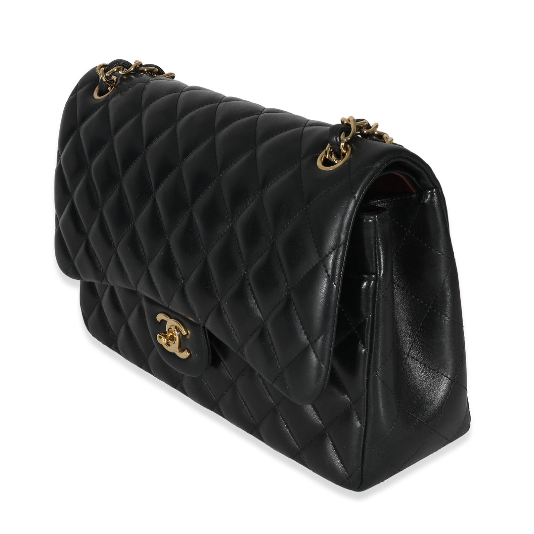 Chanel Black Quilted Lambskin Jumbo Double New Bag