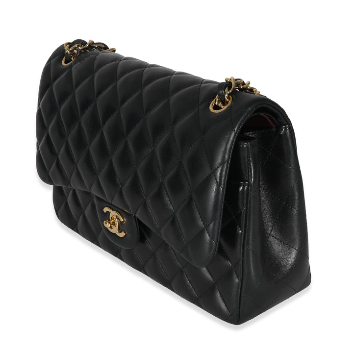 Chanel Black Quilted Lambskin Jumbo Double New Bag