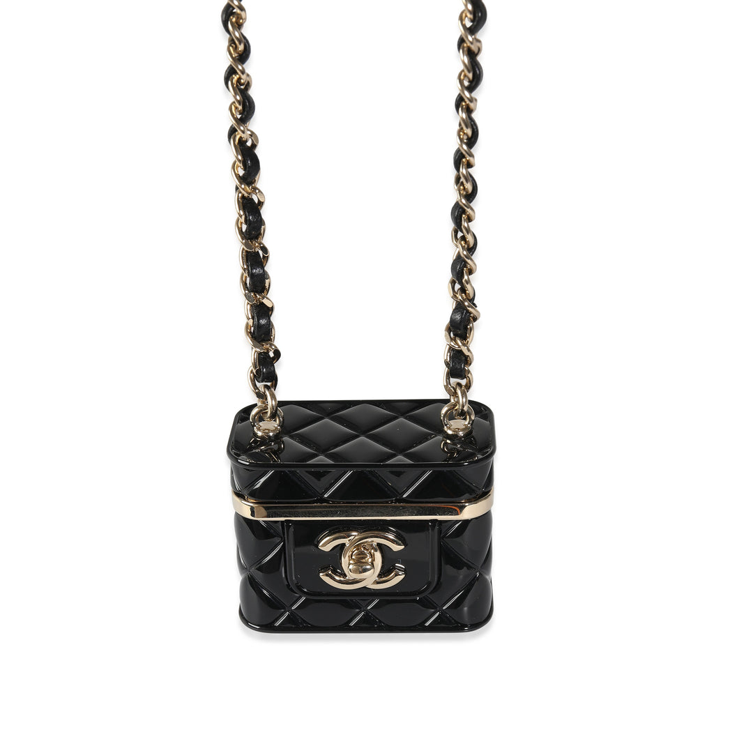 Chanel B 22 K Mini Vanity Case Pendant in Gold Toned Base Metal