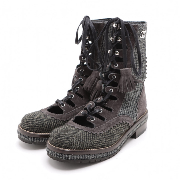 Top Quality Chanel Coco Fabric Shoes 36  Gr G29091 TWIDE