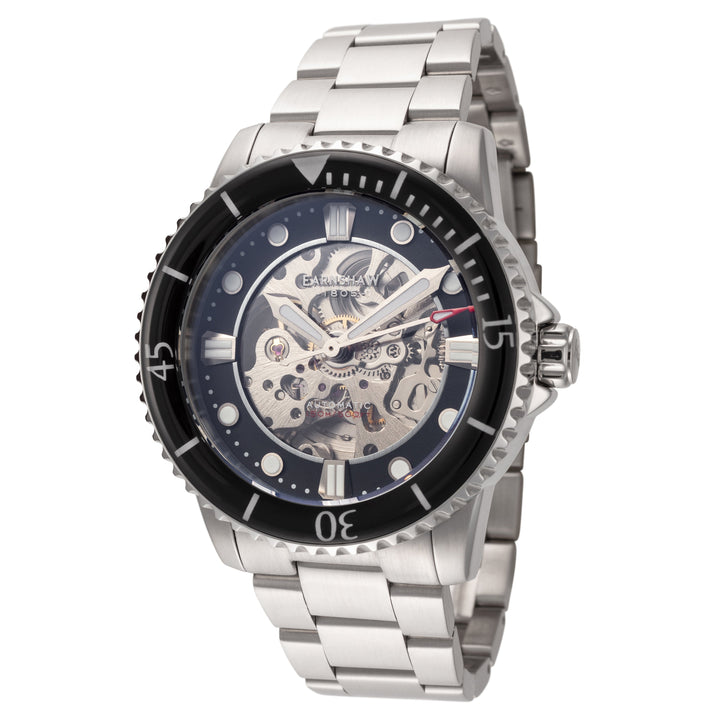 title:Thomas Earnshaw Men's ES-8185-11 Admiral Pole 43mm Black Dial Steel Watch;color:Silver