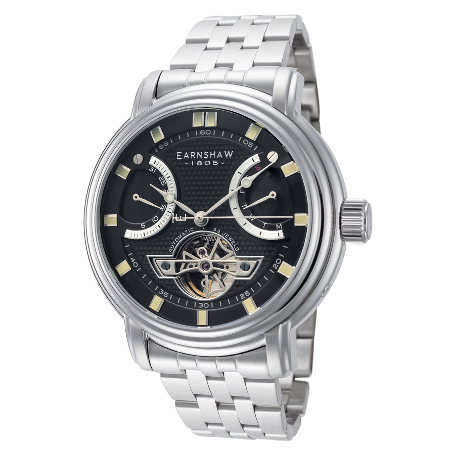 title:Thomas Earnshaw Men's ES-8184-11 Longcase 48mm Automatic Watch;color:Black