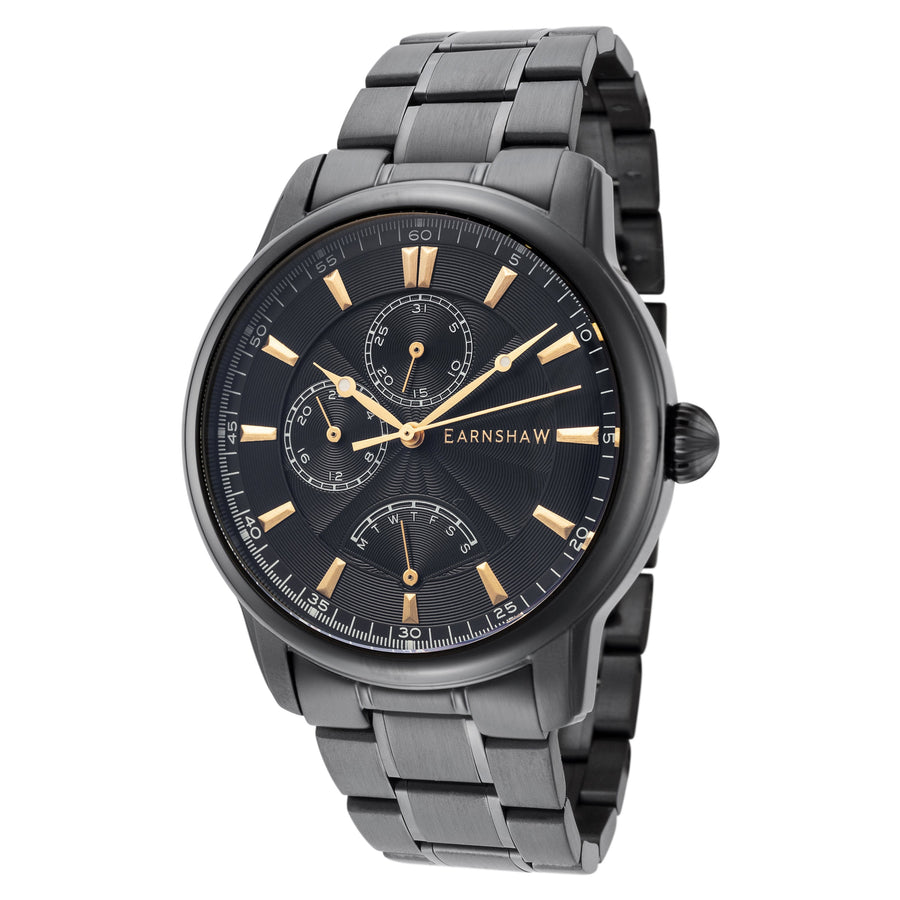 title:Thomas Earnshaw Men's ES-8247-55 Longcase 44mm Quartz Watch;color:Black