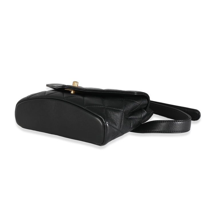 Chanel Black Quilted Calfskin Carry With Chic New Waist Bag