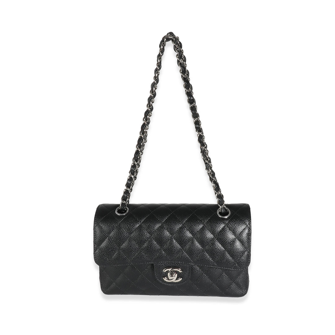Chanel Black Quilted Caviar Small Classic Double New Bag