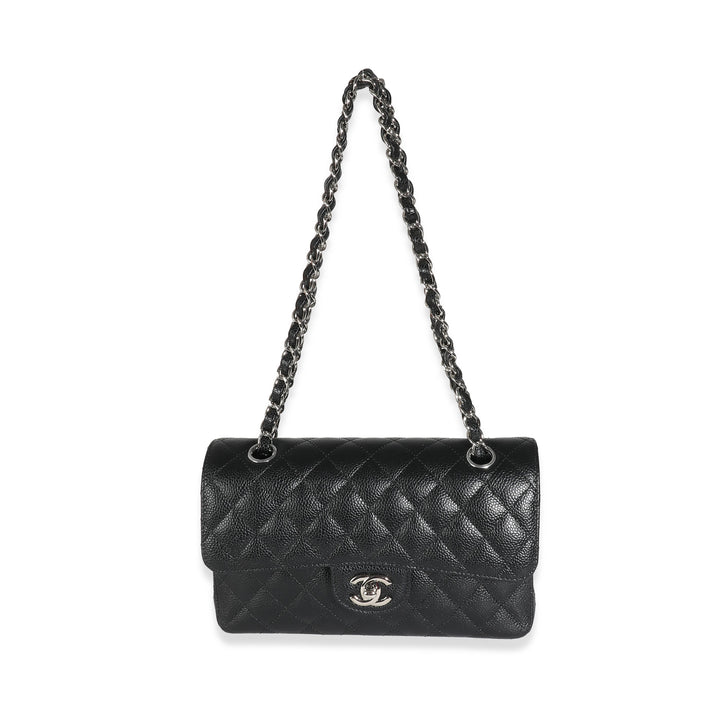 Chanel Black Quilted Caviar Small Classic Double New Bag