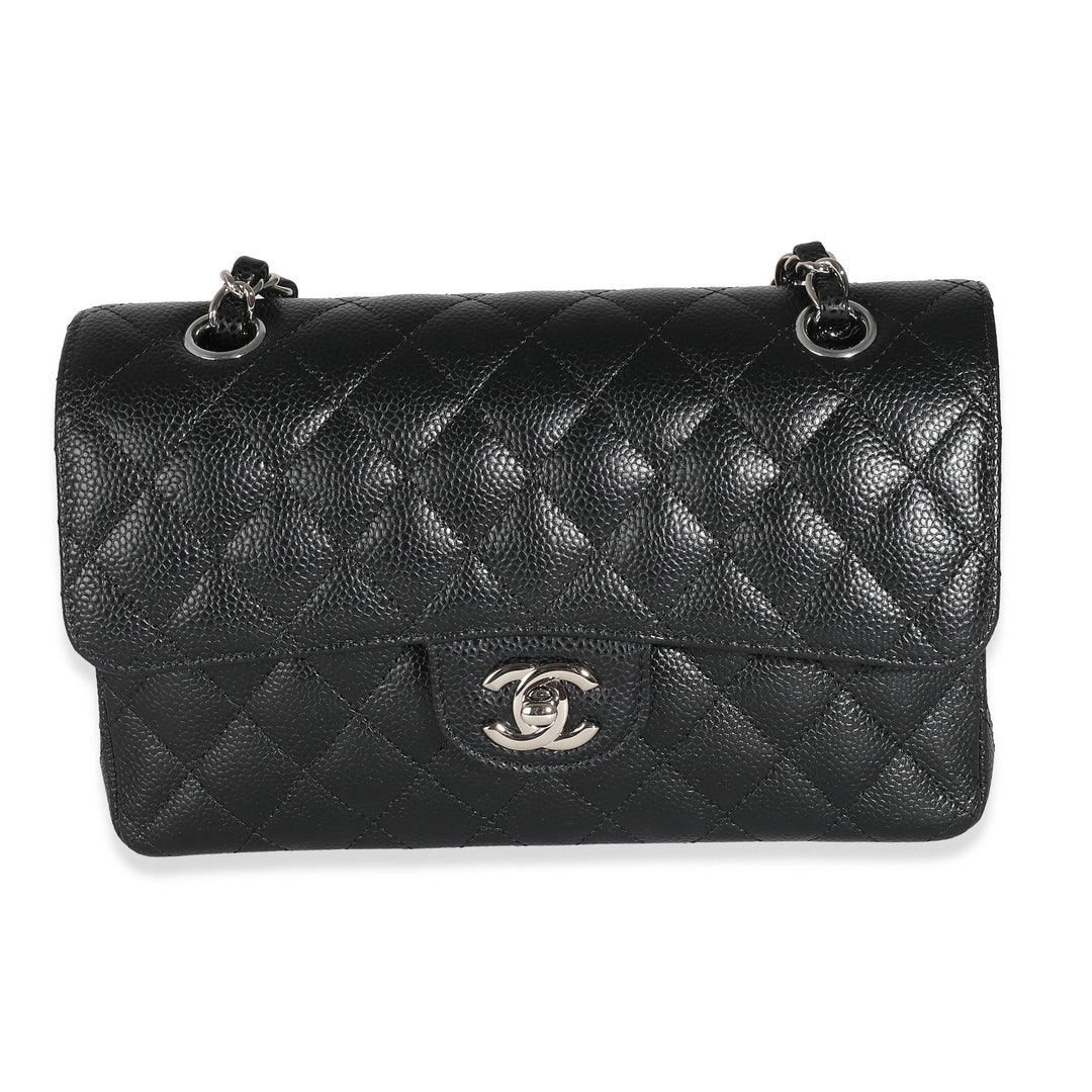 Chanel Black Quilted Caviar Small Classic Double New Bag