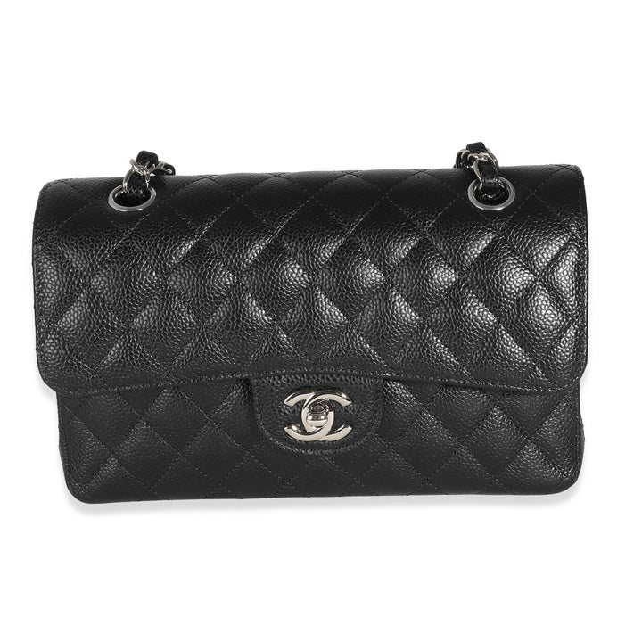 Chanel Black Quilted Caviar Small Classic Double New Bag
