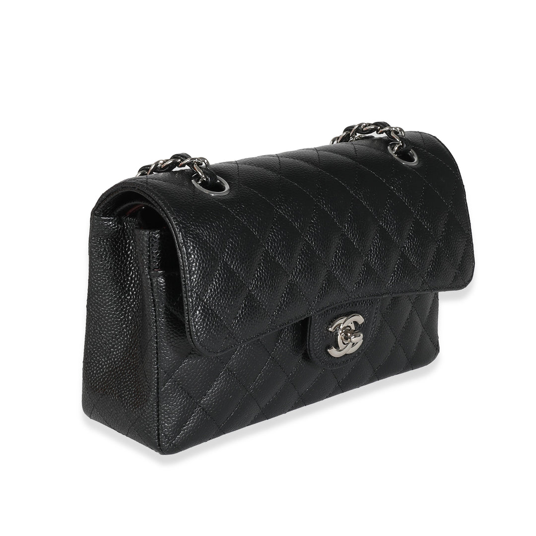 Chanel Black Quilted Caviar Small Classic Double New Bag