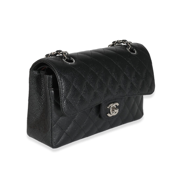 Chanel Black Quilted Caviar Small Classic Double New Bag