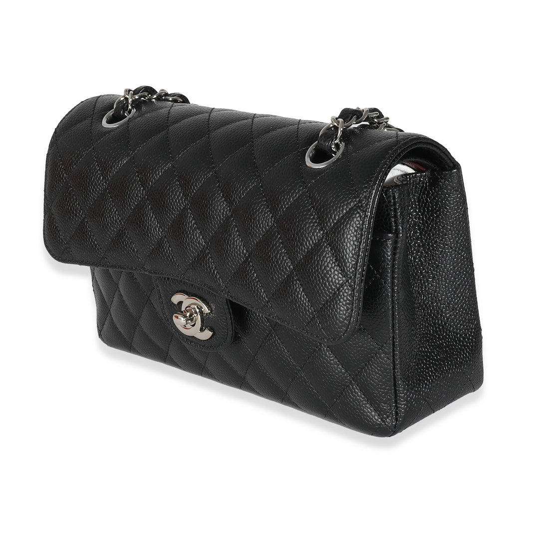 Chanel Black Quilted Caviar Small Classic Double New Bag