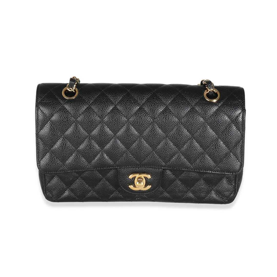 Chanel Black Quilted Caviar Medium Classic Double New Bag