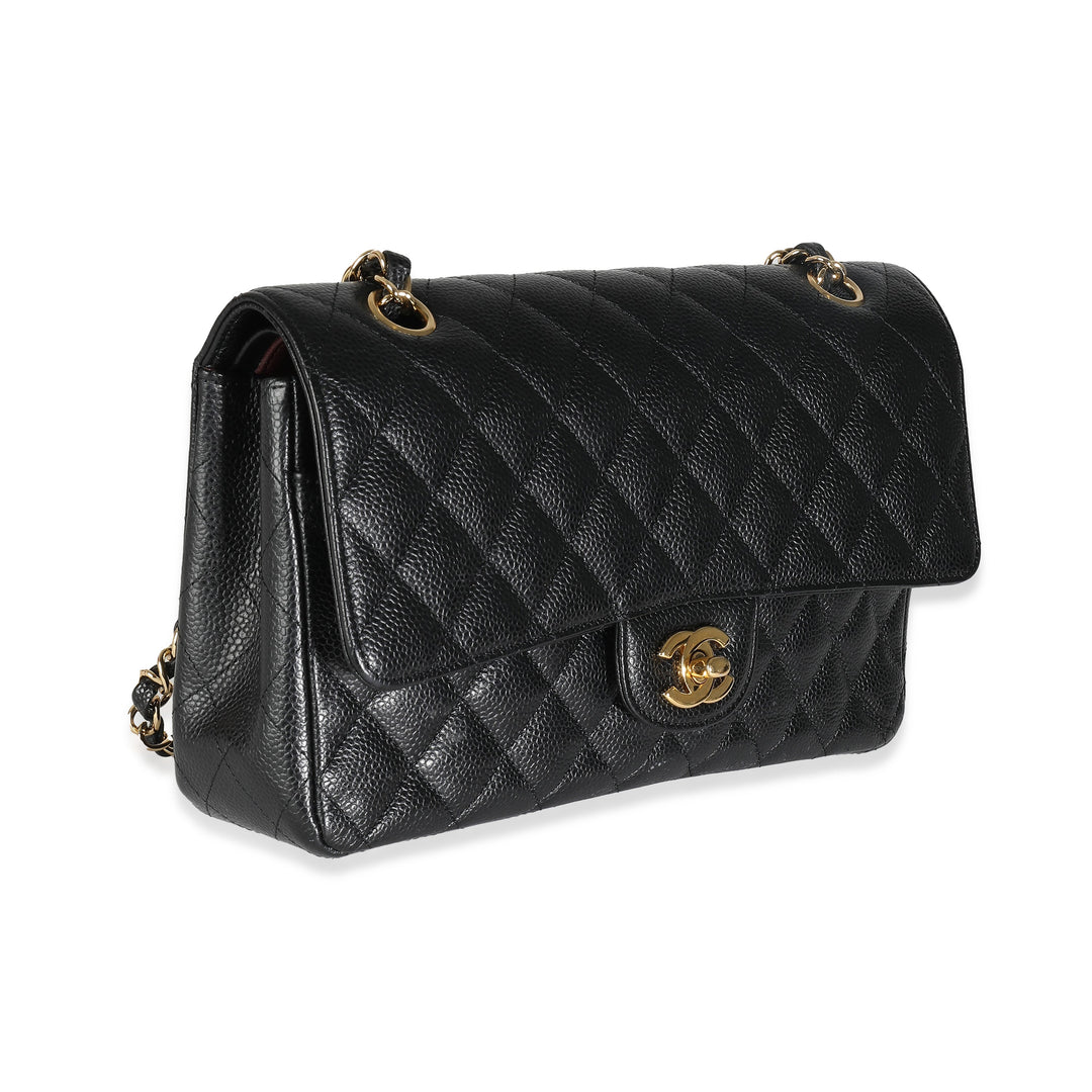 Chanel Black Quilted Caviar Medium Classic Double New Bag