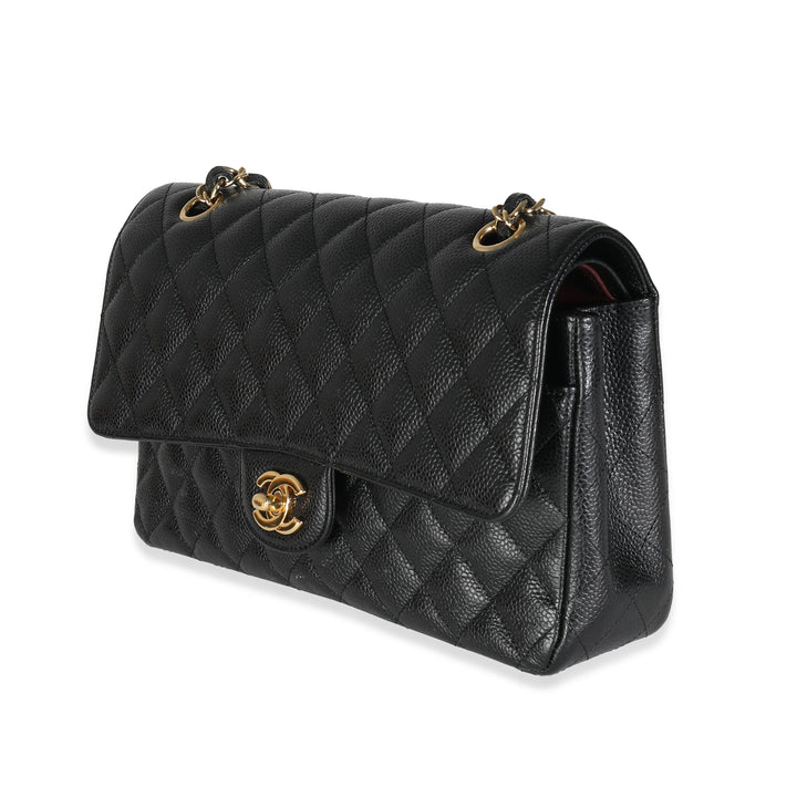 Chanel Black Quilted Caviar Medium Classic Double New Bag