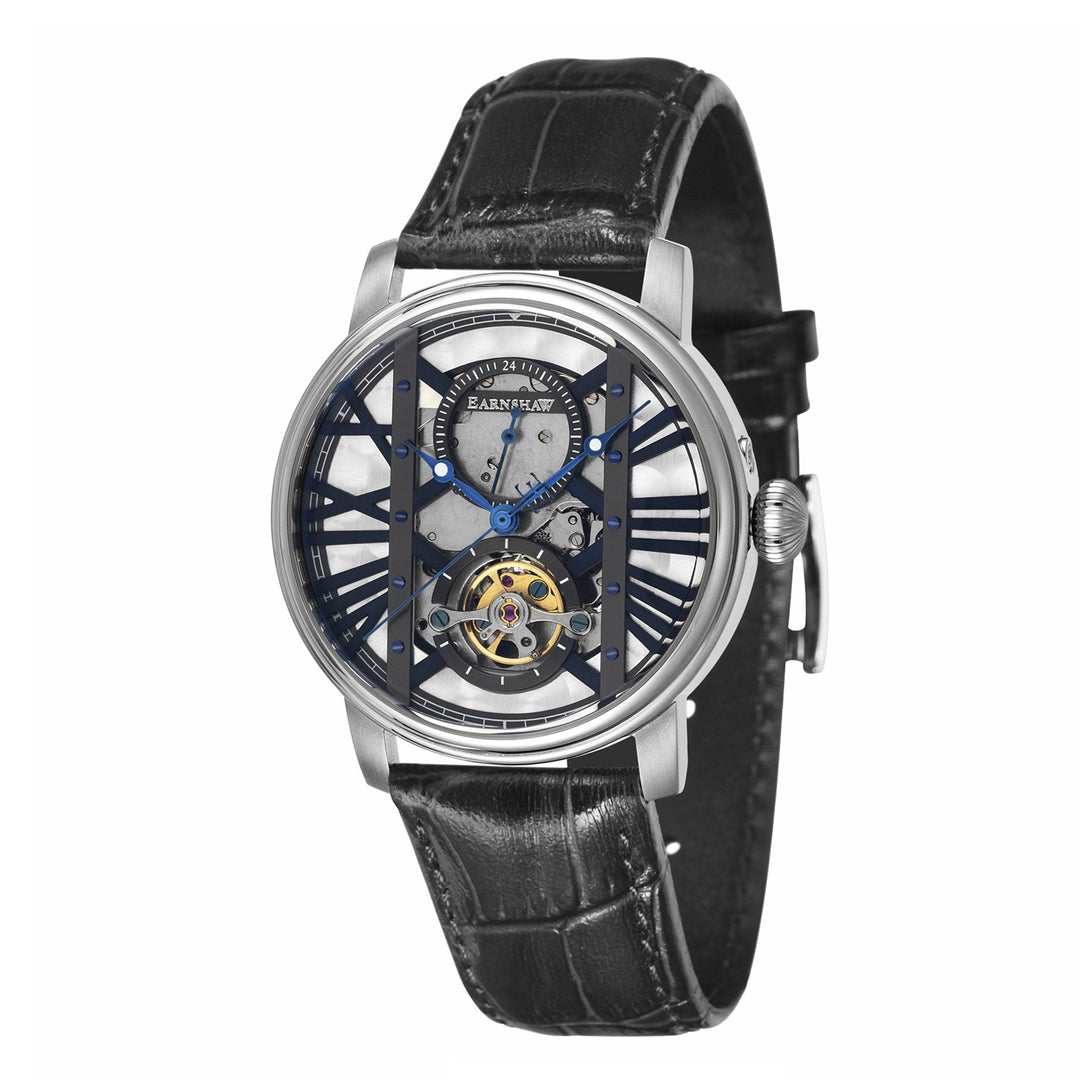 title:Thomas Earnshaw Men's ES-8095-01 West Minster 42mm Black Dial Leather Watch;color:Black