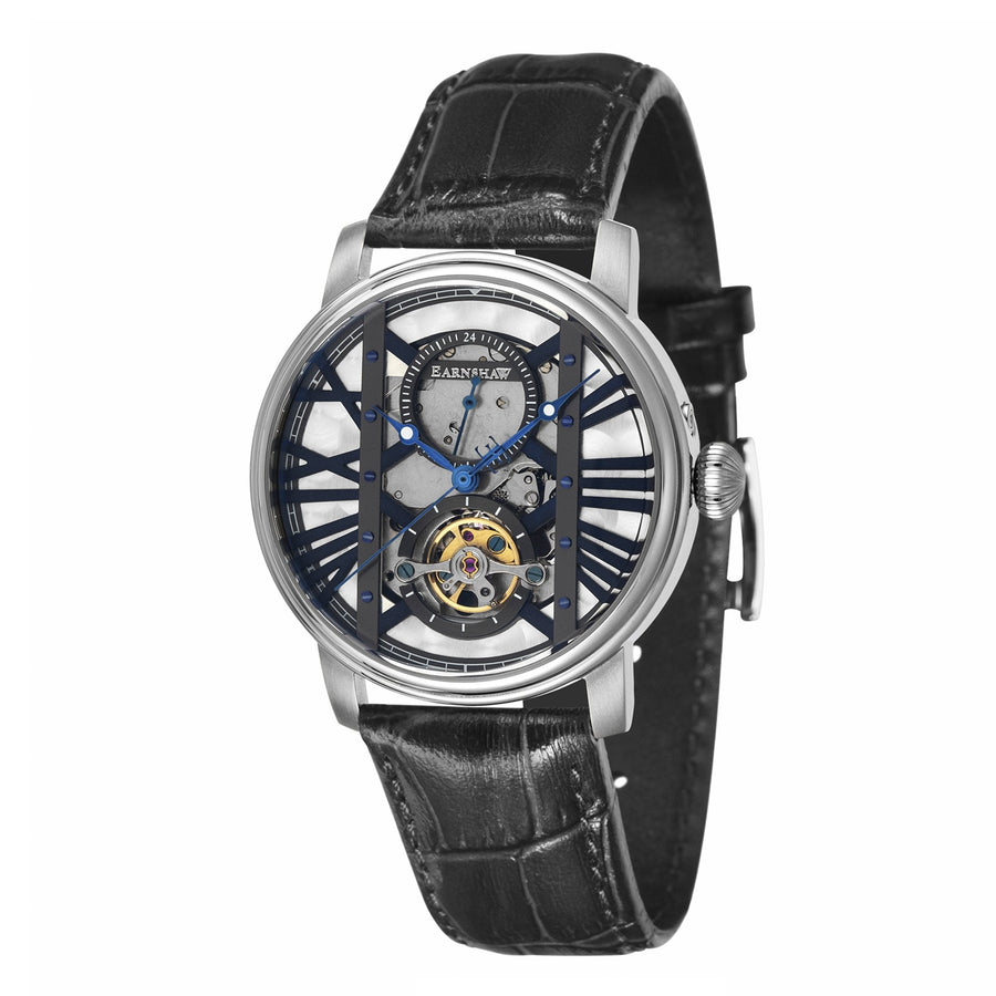 title:Thomas Earnshaw Men's ES-8095-01 West Minster 42mm Black Dial Leather Watch;color:Black