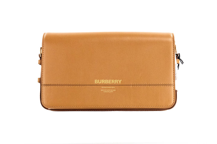 Burberry Small Leather Flap Crossbody Clutch Handbag