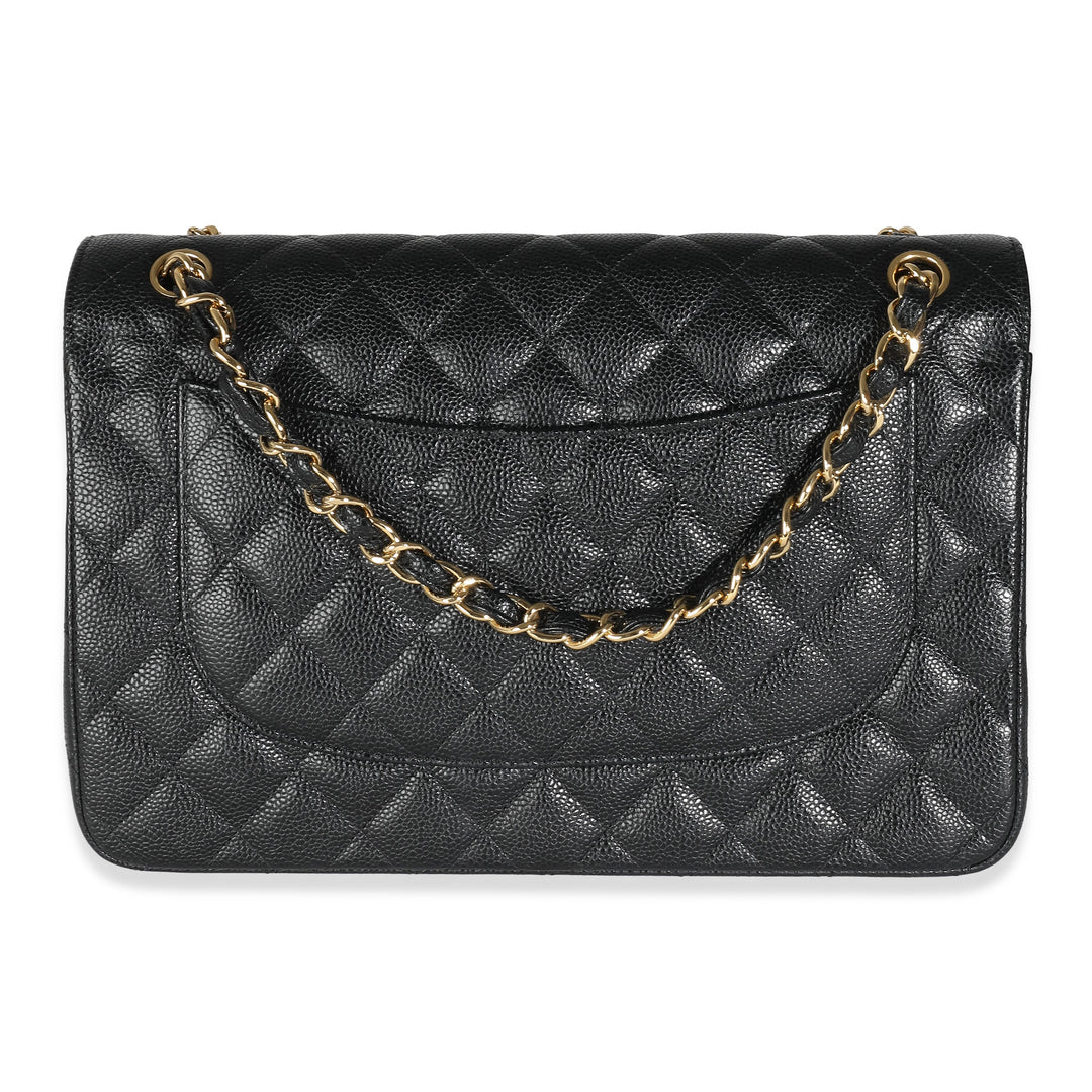 Chanel Black Quilted Caviar Jumbo Classic Double New Bag