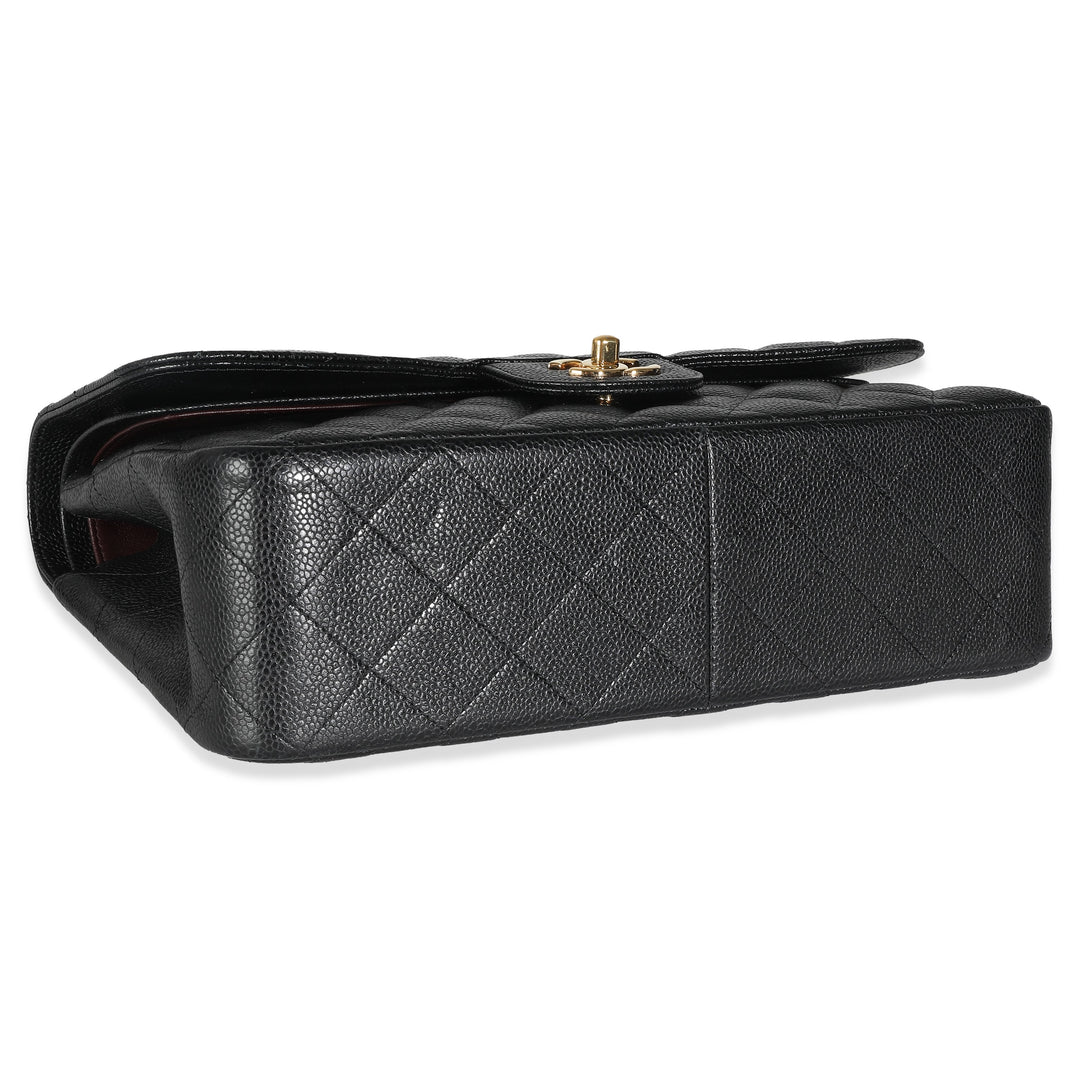 Chanel Black Quilted Caviar Jumbo Classic Double New Bag
