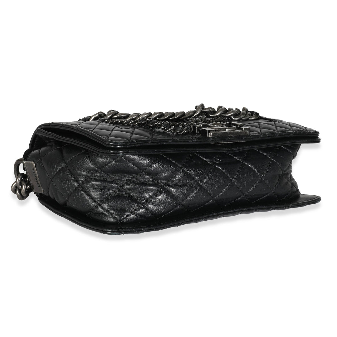 Chanel Black Lambskin Medium Enchained Boy Bag